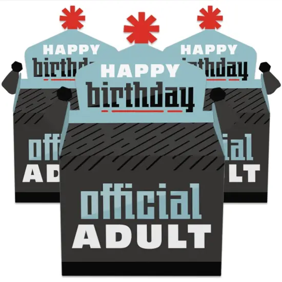 Big Dot of Happiness Boy 18th Birthday - Treat Box Party Favors - Eighteenth Birthday Party Goodie Gable Boxes - Set of 12 {3}