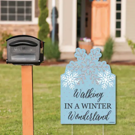 Big Dot of Happiness Winter Wonderland - Party Decorations - Snowflake Holiday Party and Winter Wedding Welcome Yard Sign {3}