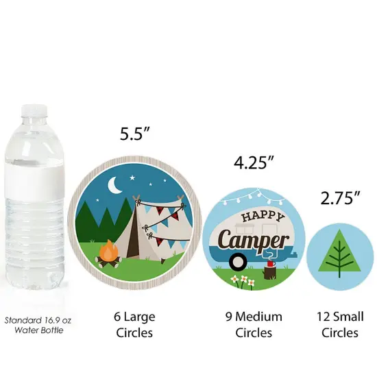 Big Dot of Happiness Happy Camper - Camping Baby Shower or Birthday Party Giant Circle Confetti - Party Decorations - Large Confetti 27 Count {4}