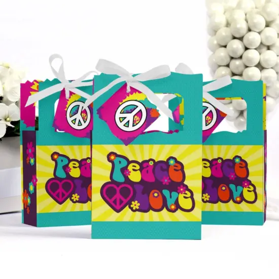 Big Dot of Happiness 60's Hippie - 1960s Groovy Party Favor Boxes - Set of 12 {4}