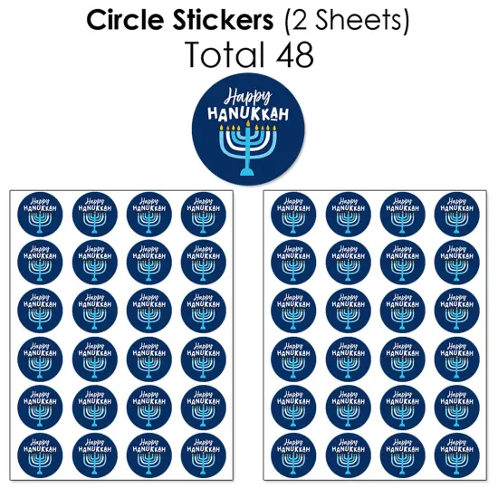 Big Dot of Happiness Hanukkah Menorah - Chanukah Holiday Party Candy Favor Sticker Kit - 304 Pieces {7}