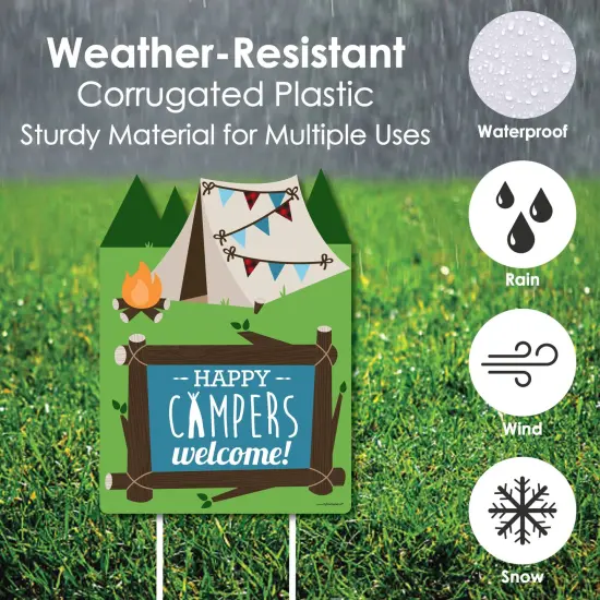 Big Dot of Happiness Happy Camper - Party Decorations - Camping Baby Shower or Birthday Party Welcome Yard Sign {4}