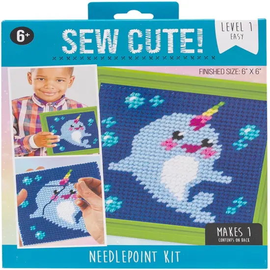 Colorbok Sew Cute! Needlepoint Kit-Narwhal {1}