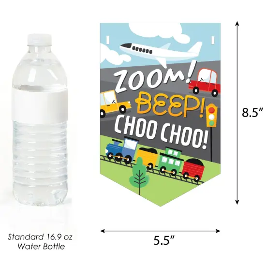 Big Dot of Happiness Cars, Trains, and Airplanes - Transportation Birthday Party Bunting Banner - Party Decorations - Happy Birthday {3}