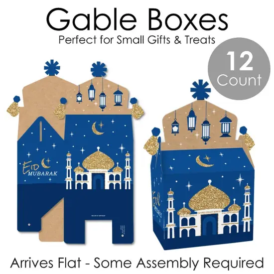 Big Dot of Happiness Eid Mubarak - Treat Box Party Favors - Ramadan Goodie Gable Boxes - Set of 12 {7}