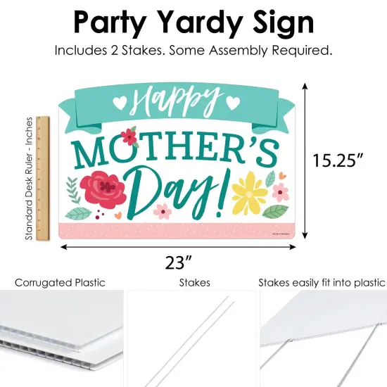 Big Dot of Happiness Colorful Floral Happy Mother's Day - We Love Mom Party Yard Sign Lawn Decorations - Party Yardy Sign {7}
