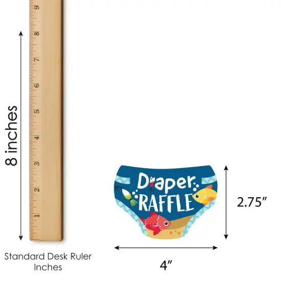 Big Dot of Happiness Let's Go Fishing - Diaper Shaped Raffle Ticket Inserts - Fish Themed Baby Shower Activities - Diaper Raffle Game - Set of 24 {4}