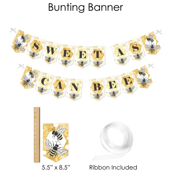 Big Dot of Happiness Little Bumblebee - Bee Baby Shower or Birthday Party Supplies - Banner Decoration Kit - Fundle Bundle {4}