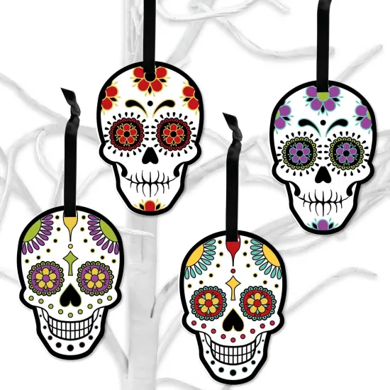 Big Dot of Happiness Day of the Dead - Sugar Skull Decorations - Tree Ornaments - Set of 12 {1}