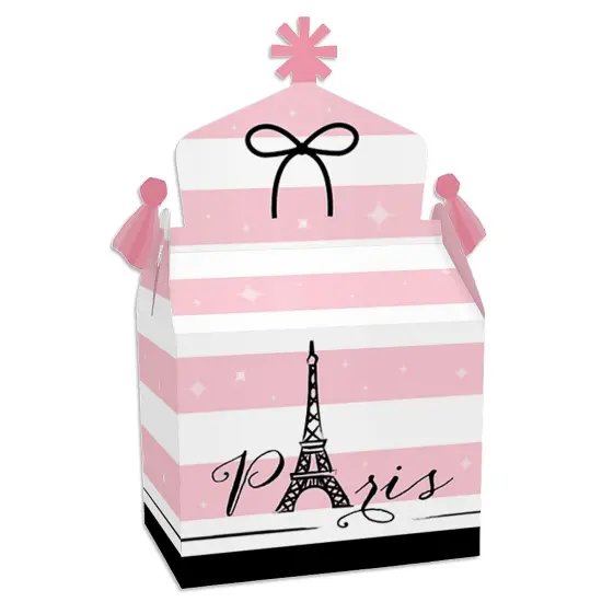 Big Dot of Happiness Paris, Ooh La La - Treat Box Party Favors - Paris Themed Baby Shower or Birthday Party Goodie Gable Boxes - Set of 12 {1}