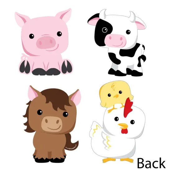 Big Dot of Happiness Farm Animals - Cow, Horse, Pig and Chicken Decorations DIY Baby Shower or Birthday Party Essentials - Set of 20 {4}