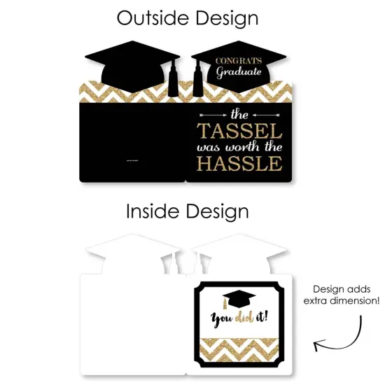Big Dot of Happiness Gold - Tassel Worth the Hassle - Graduation Congratulations Giant Greeting Card - Big Shaped Jumborific Card {7}