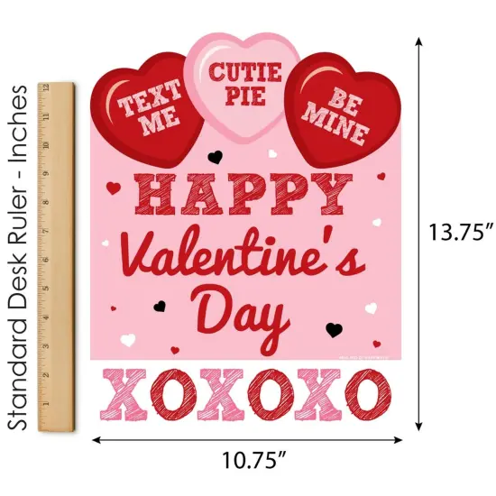 Big Dot of Happiness Conversation Hearts - Outdoor Lawn Sign - Valentine's Day Party Yard Sign - 1 Piece {6}