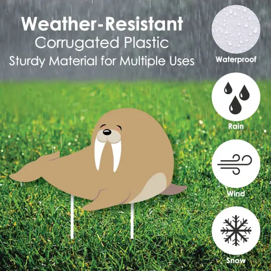 Big Dot of Happiness Arctic Polar Animals - Yard Sign and Outdoor Lawn Decorations - Winter Baby Shower or Birthday Party Yard Signs - Set of 8 {4}