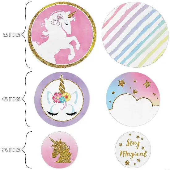 Big Dot of Happiness Rainbow Unicorn - Magical Unicorn Baby Shower or Birthday Party Giant Circle Confetti - Party D&eacute;cor - Large Confetti 27 Count {3}