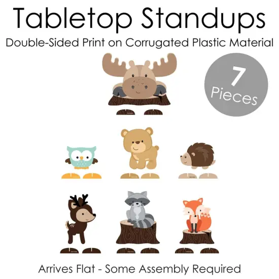 Big Dot of Happiness Woodland Creatures - Baby Shower or Birthday Party Centerpiece Table Decorations - Tabletop Standups - 7 Pieces {6}