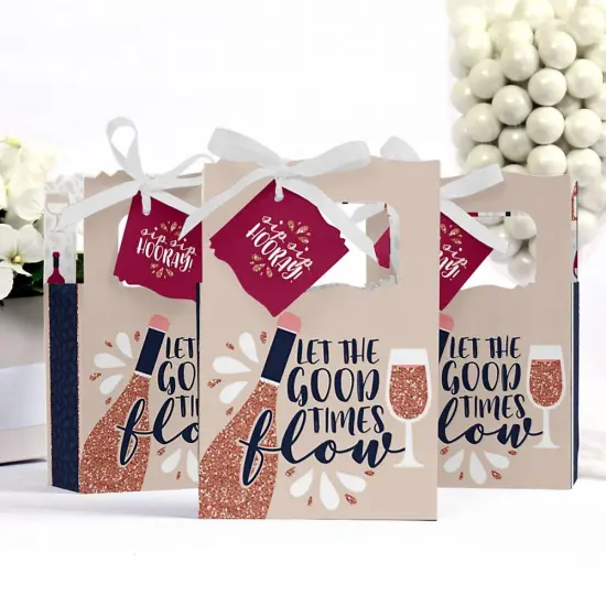 Big Dot of Happiness But First, Wine - Wine Tasting Party Favor Boxes - Set of 12 {4}
