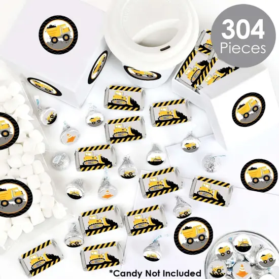 Big Dot of Happiness Dig It - Construction Party Zone - Baby Shower or Birthday Party Candy Favor Sticker Kit - 304 Pieces {3}