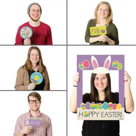 Big Dot of Happiness Hippity Hoppity - Easter Bunny Party Selfie Photo Booth Picture Frame & Props - Printed on Sturdy Material {3}