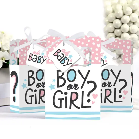 Big Dot of Happiness Baby Gender Reveal - Team Boy or Girl Party Favor Boxes - Set of 12 {4}