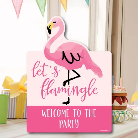 Big Dot of Happiness Pink Flamingo - Party Decorations - Tropical Summer Welcome Yard Sign {7}