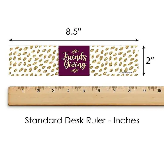 Big Dot of Happiness Elegant Thankful for Friends - Friendsgiving Thanksgiving Party Water Bottle Sticker Labels - Set of 20 {6}