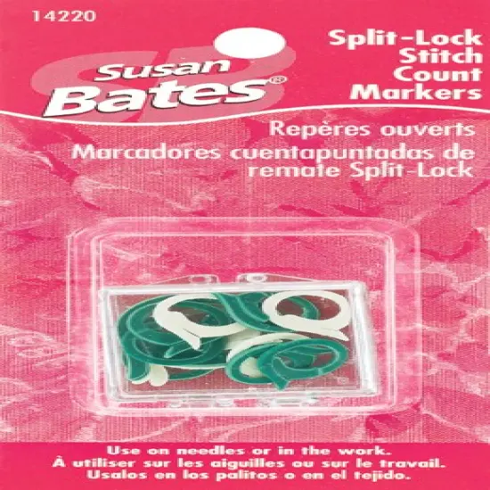 Susan Bates Split Lock Stitch Markers-2 Sizes 15/Pkg {1}