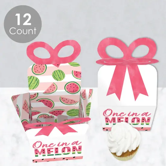 Big Dot of Happiness Sweet Watermelon - Square Favor Gift Boxes - Fruit Party Bow Boxes - Set of 12 {4}