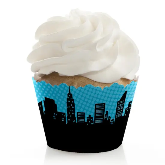 Big Dot of Happiness Bam Superhero - Baby Shower or Birthday Party Decorations - Party Cupcake Wrappers - Set of 12 {1}