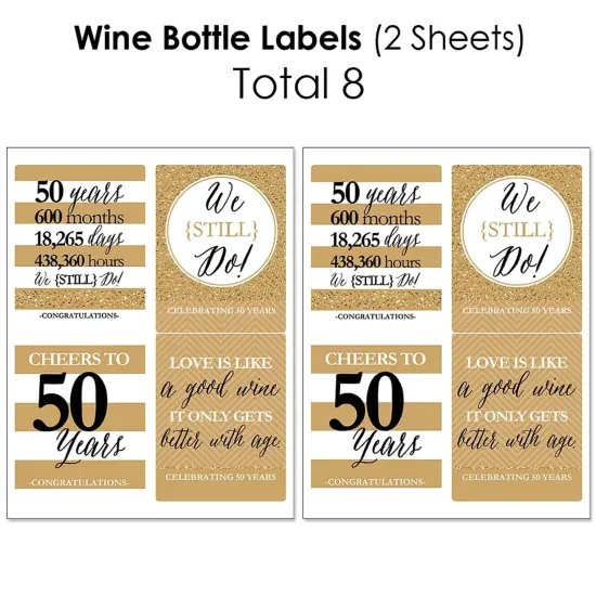 Big Dot of Happiness We Still Do - 50th Wedding Anniversary - Anniversary Party Decorations - Beverage Bar Kit - 34 Pieces {6}