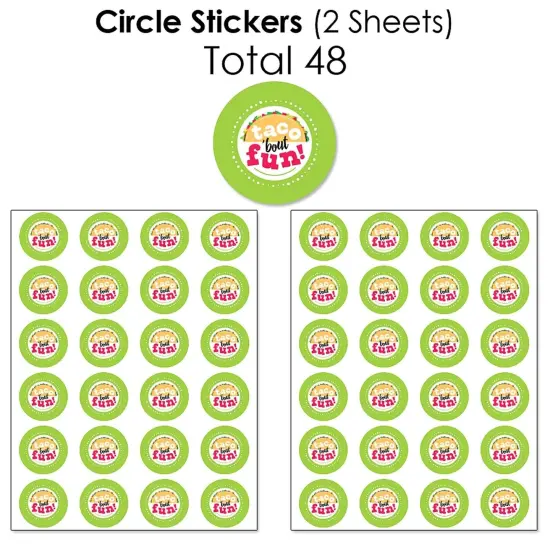 Big Dot of Happiness Taco 'Bout Fun - Fiesta Candy Favor Sticker Kit - 304 Pieces {7}