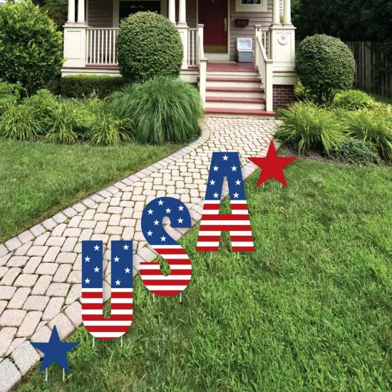 Big Dot of Happiness Stars & Stripes - Yard Sign Outdoor Lawn Decorations - Memorial Day, 4th of July & Labor Day USA Patriotic Party Yard Signs - USA {3}
