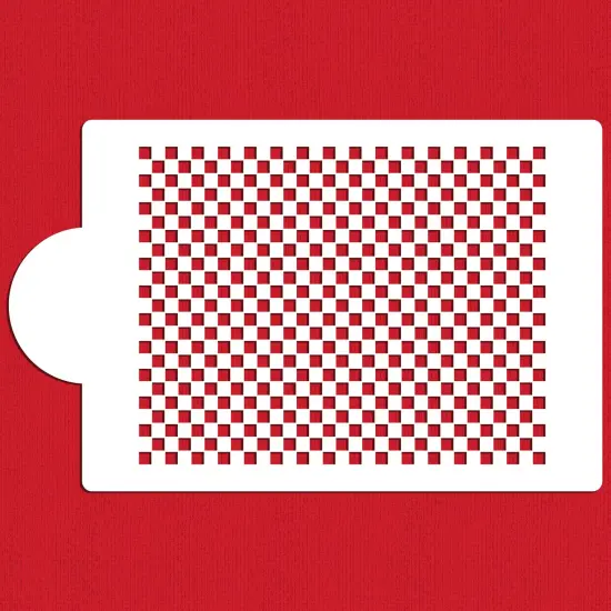 Mini Check Cake Stencil | C487 by Designer Stencils | Cake Decorating Tools | Baking Stencils for Royal Icing, Airbrush, Dusting Powder | Reusable Plastic Food Grade Stencil for Cakes | Easy to Use & Clean Cake Stencil {1}