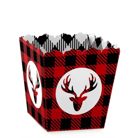 Big Dot of Happiness Prancing Plaid - Party Mini Favor Boxes - Christmas and Holiday Buffalo Plaid Party Treat Candy Boxes - Set of 12 {1}