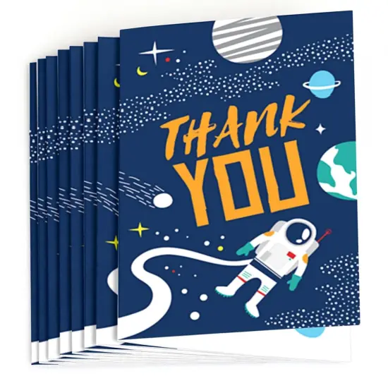 Big Dot of Happiness Blast Off to Outer Space - Rocket Ship Baby Shower or Birthday Party Thank You Cards (8 count) {3}