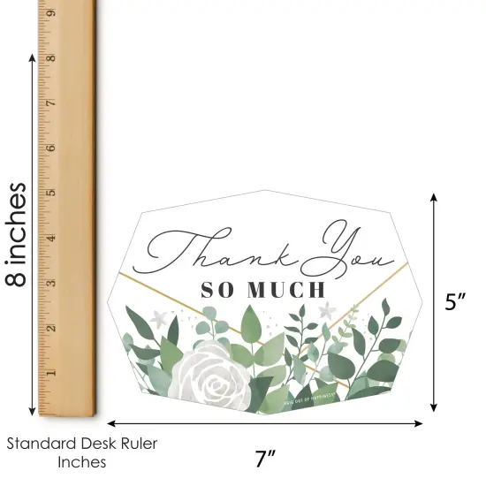 Big Dot of Happiness Boho Botanical - Shaped Thank You Cards - Greenery Party Thank You Note Cards with Envelopes - Set of 12 {7}