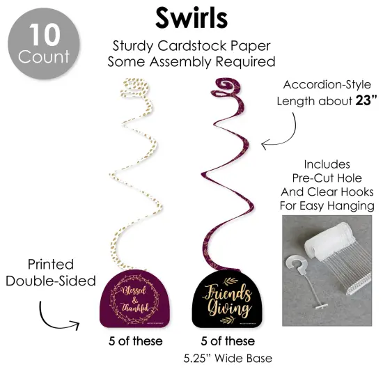 Big Dot of Happiness Elegant Thankful for Friends - Friendsgiving Thanksgiving Party Supplies Decoration Kit - Decor Galore Party Pack - 51 Pieces {6}