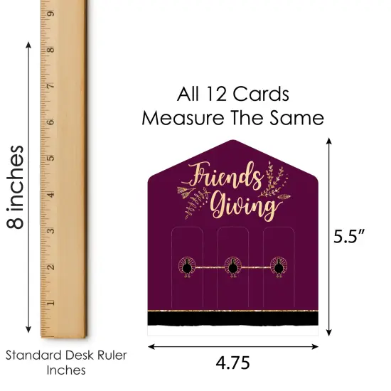 Big Dot of Happiness Elegant Thankful for Friends - Friendsgiving Thanksgiving Party Game Pickle Cards - Pull Tabs 3-in-a-Row - Set of 12 {7}
