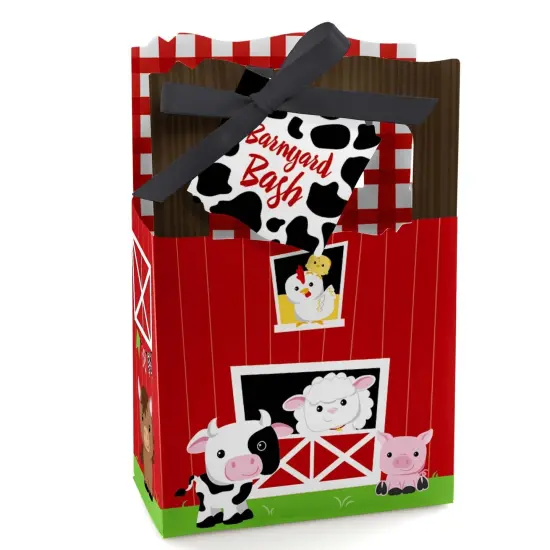 Big Dot of Happiness Farm Animals - Baby Shower or Birthday Party Favor Boxes - Set of 12 {1}