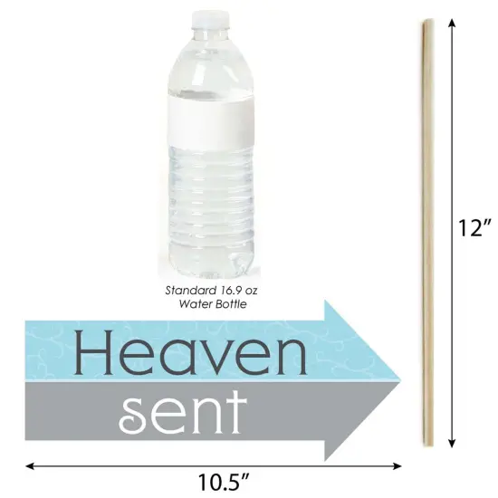 Big Dot of Happiness Funny Little Miracle Boy Blue & Gray Cross - Baptism or Baby Shower Photo Booth Props Kit - 10 Piece {4}