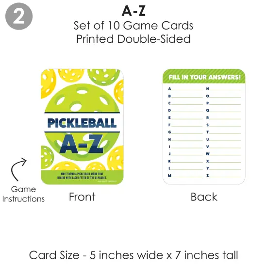 Big Dot of Happiness Let&rsquo;s Rally - Pickleball - 4 Birthday or Retirement Party Games - 10 Cards Each - Gamerific Bundle {7}
