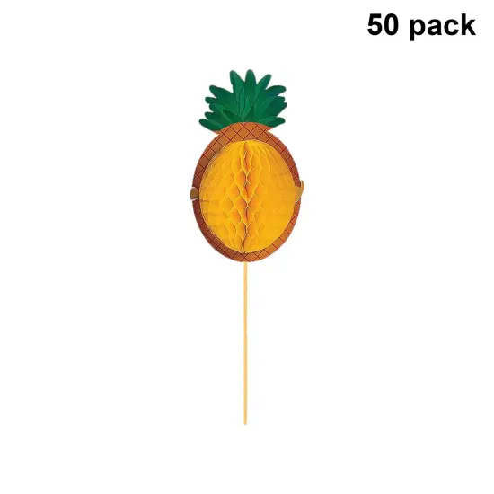 Tissue Paper Pineapple Picks | Party Supplies 5 in x 2 in | Raheev&reg; {1}