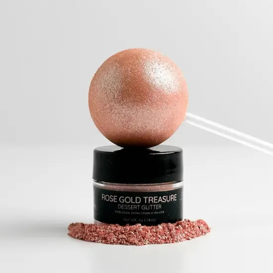 Shine Dessert Glitter:"Rose Gold Treasure" - Rose Gold Edible Dessert Glitter  {1}