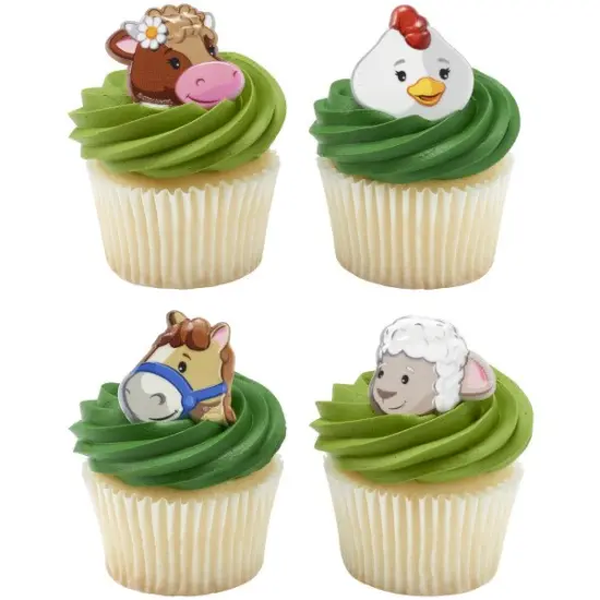 Fisher-Price Little People Farm Animal Friends Cupcake Rings 24ct {3}