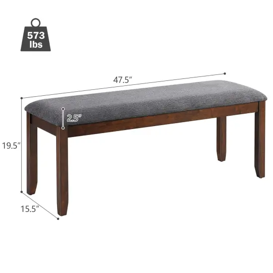 Versatile Upholstered Entryway Footstool Bench with Sturdy Wooden Legs {5}