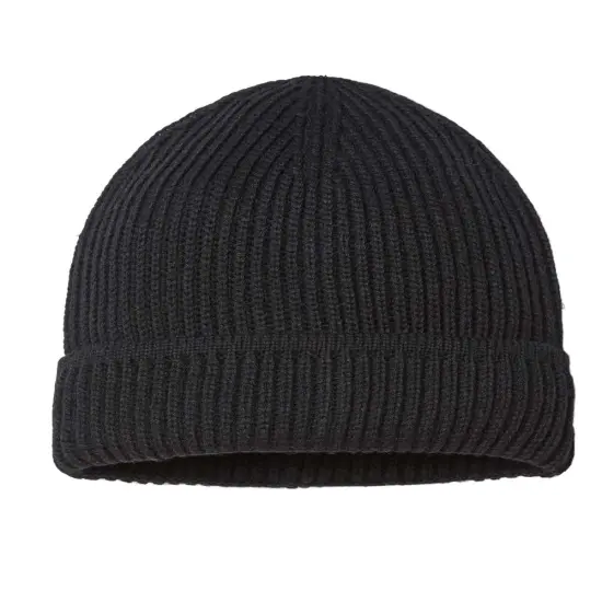 Atlantis Headwear&reg; Sustainable Finish Edge Cuffed Beanie Black {3}