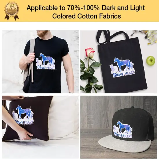 Blue Glitter Heat Transfer Paper for Inkjet Printer (25 Sheets, 8.5x11'') Printable Heat Transfer Vinyl for T Shirts Iron on Transfers for Light & Dark Fabrics {3}