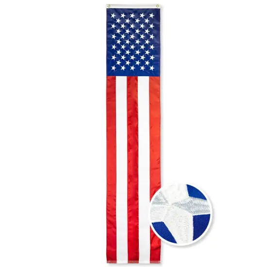 G128 American USA Pull Down Bunting Flag | 1.67x8 Ft | Embroidered Polyester {1}