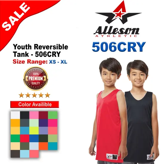 Alleson Athletic&reg; Youth Reversible Tank Black/ white {2}