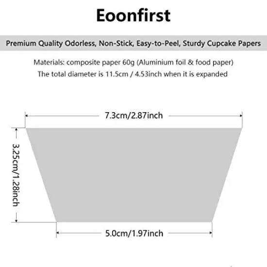 Eoonfirst Foil Metallic Cupcake Liners Halloween Party Standard Baking Cups 100 Pcs (Black) {6}